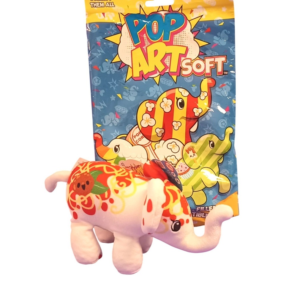 NOB Pop Art Soft ALDENTE Spaghetti Mini Elephant Bean Filled Mystery Plush